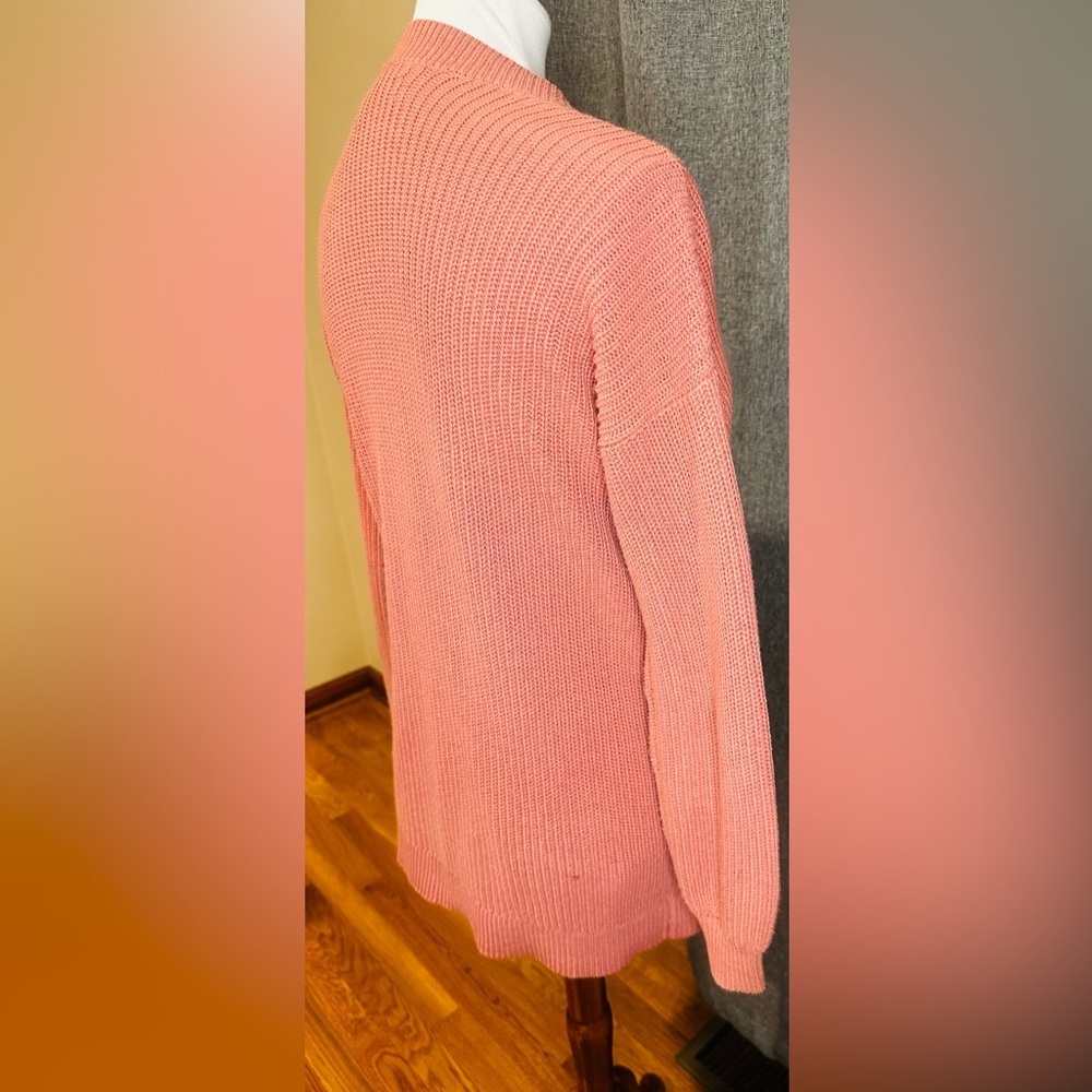 LOFT Petites Coral Button-Front Knit Cardigan Sweater | Size SP - Picture 8 of 11
